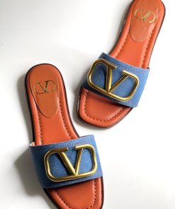 First copy VLOGO LEATHER MULES