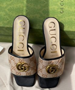 First copy Women's GG lined canvasopen-toe sandal