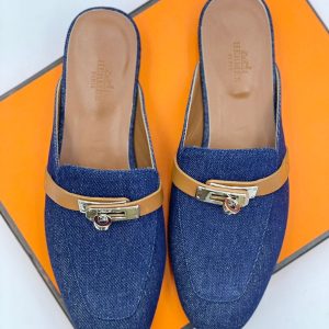 First copy Plain Toe Casual Style Leather Slippers Mules