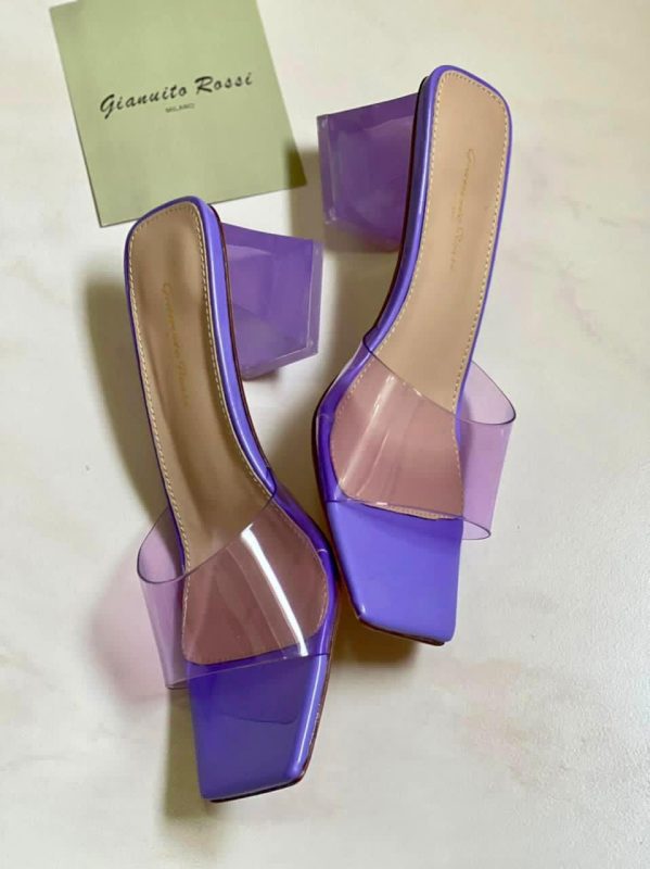 VERNICE PVC AND PATENT LEATHER MULES