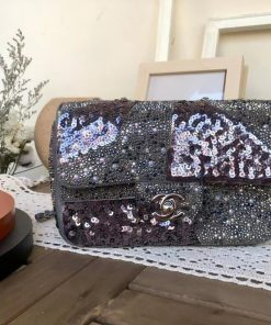 price and purchase Limited Edition Chanel Mini Flap bag shoulder bag in micro silver sequins, SHW