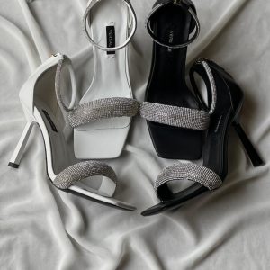 First copy Cleo Crystal Open Toe Heels